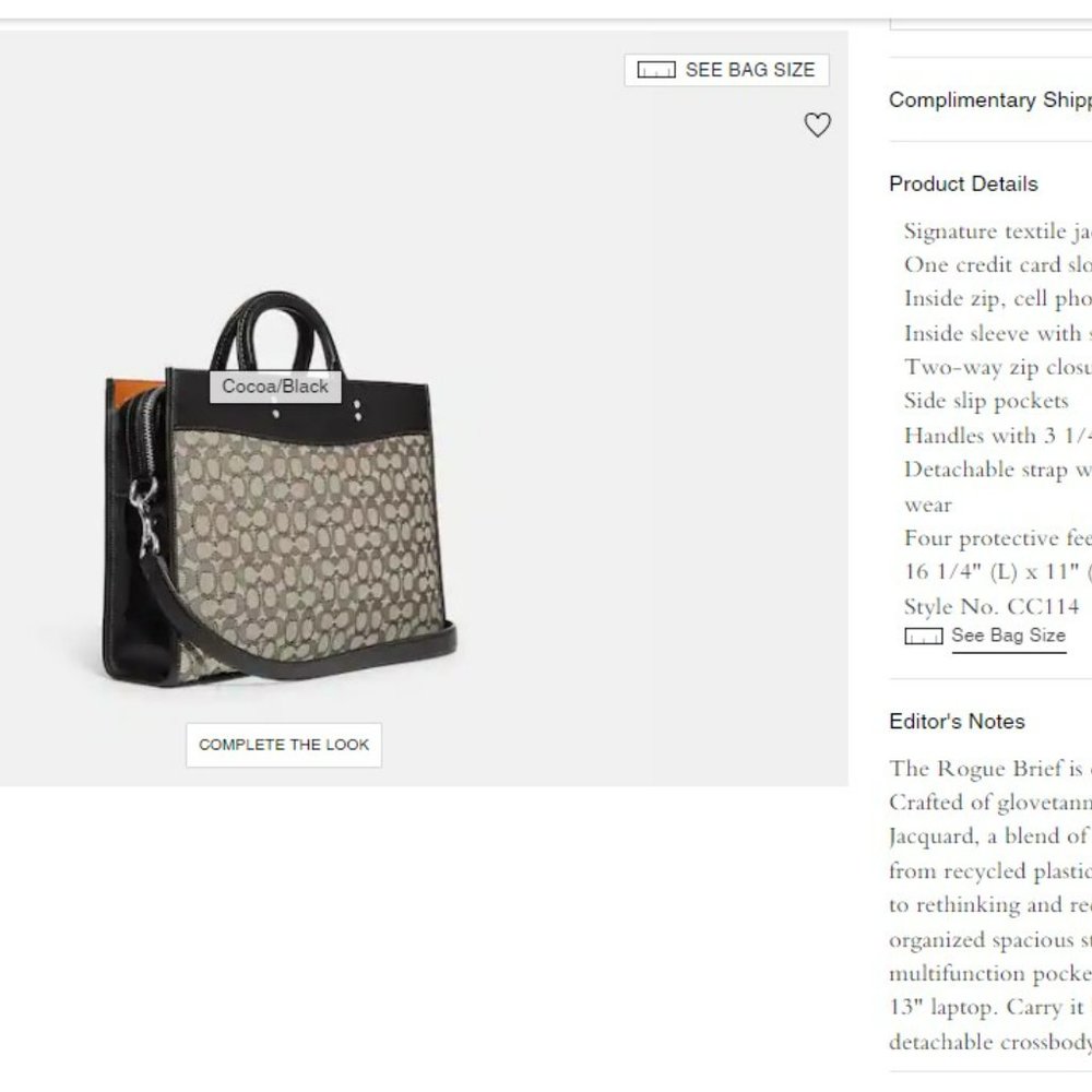 Coach Rogue Brief Laptop Bag